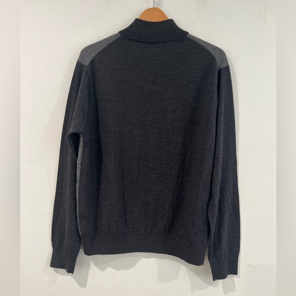 MARCO FIORY ITALY sweater 1/4 zip 100 Merino wool size  L - Picture 2 of 9